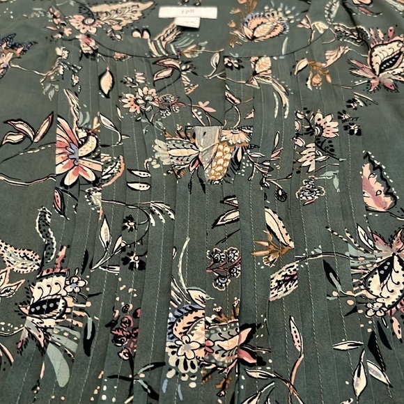 J. Jill Green Flutter-Sleeved Pintucked Dress Size M - Picture 11 of 16